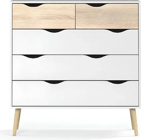Comoda OSLO 75456, stejar sonoma/alb, DTD laminat, 99x39x101 cm