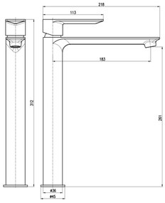 Baterie pentru lavoar RAV Slezák NIL NL130.0, 31,2 cm, crom lucios