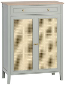 HOMCOM Dulap pentru pantofi mobilier de depozitare pentru pantofi mobilier pentru intrare cu 2 uși efect de răchită sertar 80 x 40 x 110 cm | Aosom Romania
