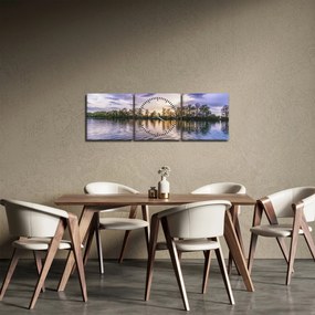 Tablou cu lac (cu ceas) (90x30 cm)