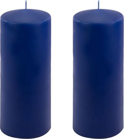 Set de lumânări în formă de pilon, 25 cm, Ø 10 cm, albastru,