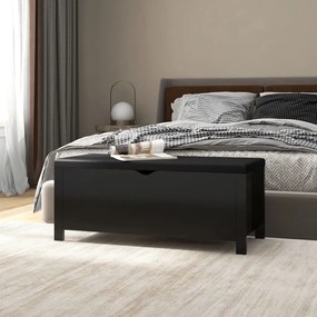 326769 vidaXL Cutie de depozitare cu pernă, negru, 105x40x45cm lemn prelucrat