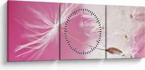 Tablou - Floare macro (cu ceas) (90x30 cm)