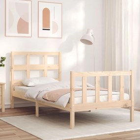 3192976 vidaXL Cadru de pat cu tăblie single, lemn masiv