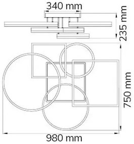 Lustră LED aplicată dimabilă VAASA LED/80W/230V Wofi 11981