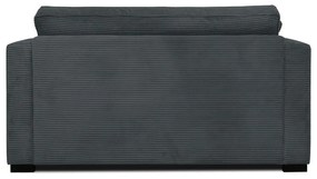 Canapea gri cu tapițerie din catifea reiată 132 cm Mobby – Scandic