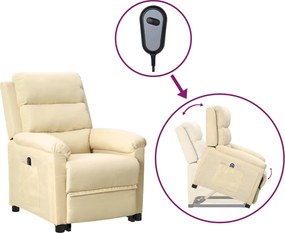 vidaXL Fotoliu cu ridicare, crem, material textil