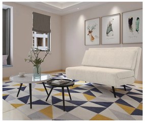 Canapea crem extensibilă cu tapițerie din catifea reiată 140 cm Mallory – Støraa