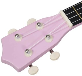 Set de ukulele soprano, pentru copii, cu husa, roz, 21   Roz, 21