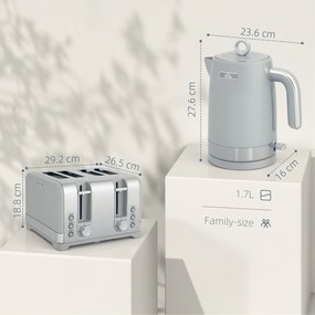 HOMCOM Set fierbător și prăjitor, fierbător rapid 1,7L 2200W cu termostat | Aosom Romania