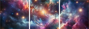 Tablou - Univers întunecat (cu ceas) (90x30 cm)