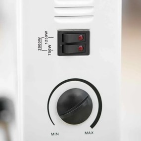 Convector electric Rosberg R51974A, 2000W, 3 trepte, Termostat, Alb