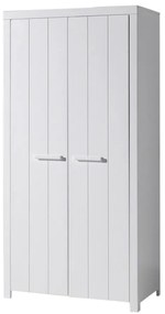 Set Complet Cameră Copii ERIK: Pătuț Transformabil 60x120 - 90x200 cm, Comodă, Masă de Înfășat și Dulap 2 Uși, Alb – Vipack