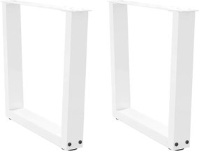 vidaXL Picioare pentru măsuță de cafea în formă de V, 2 buc., alb, 60 x (42-43,3) cm, oțel