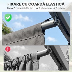 Outsunny Tettuccio di Ricambio per Gazebo 3x3 m con 10 Fori di Drenaggio Grigio | Aosom Romania