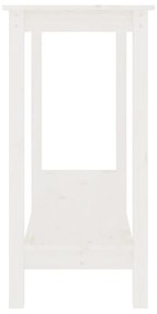 Masa consola, alb, 110x40x80 cm, lemn masiv de pin