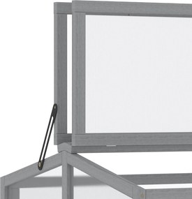 Outsunny Seră tip cutie pentru răsaduri, pat pentru plante cu capac din lemn și policarbonat, rezistent la intemperii, Gri deschis 90 x 80 x 58 cm | Aosom Romania