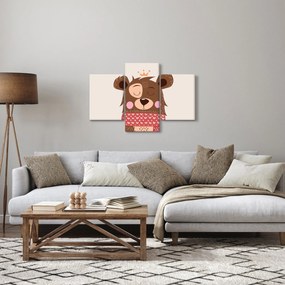 Tablou - Teddy ursuleț cu eșarfă roșie (90x60 cm)