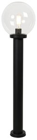 Lampă de exterior tip stâlp neagră cu glob transparent 100 cm IP44 - Sfera