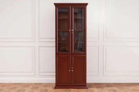 Dulap lemn masiv Toronto cu uși din sticla Model A2, 80 × 43.5 × 220 cm