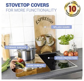 Protecție din sticlă pentru aragaz Wenko Coffee, 2 buc.