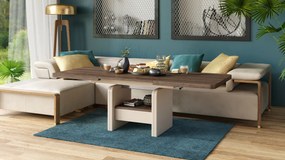 Mazzoni LEXUS Stejar Maro/Bej (Șampanie) - MĂSUȚĂ DE CAFEA EXTENSIBILĂ MODERNĂ