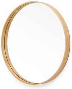 Oglindă de perete cu ramă din lemn de stejar Wireworks Glance, ø 45 cm