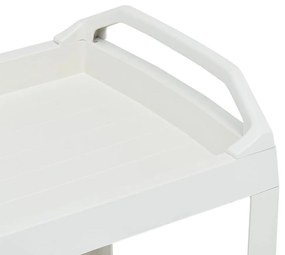 Carucior de bauturi, alb, 69 x 53 x 72 cm, plastic Alb