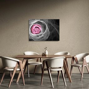 Tablou pe sticlă - Trandafir abstract, fucsia (70x50 cm)