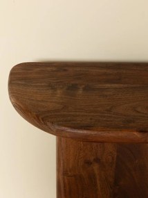 Consolă din lemn de acacia, formă asimetrică, maro antichizat, finisaj lucios, 118×59×75 cm, „Finoma"