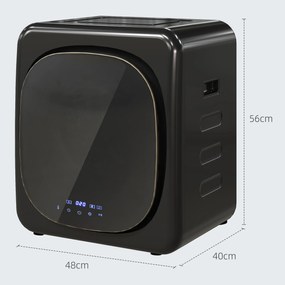 HOMCOM Uscător de Rufe cu Desinfecție UV, Design Compact, Capacitate 4 kg, Oțel Inoxidabil, Negru | Aosom Romania