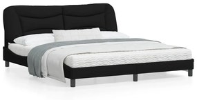 3214165 vidaXL Cadru de pat cu lumină LED, negru, 180x200 cm, textil