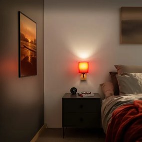 Lampă de perete Brilagi NUBILA WOOD 1xE27/25W/230V stejar/roșu