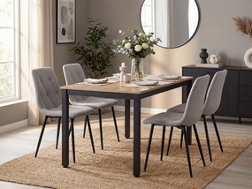 Gri deschis scaun bucatarie LIBRA cu picioare negre