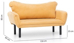 Canapea extensibila cu 2 Locuri Lisbon, 150 x 80 x 65 cm