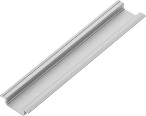 Set profil LED incastrat Glax GTV, din aluminiu, argintiu, cu guler lateral si dispersor alb mat, 2 m Aluminiu, L:2000 mm; l:22 mm; H:6.2 mm, Glax,