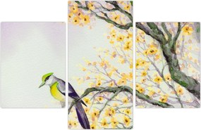 Tablou - Pasăre în copac,acuarelă (90x60 cm)