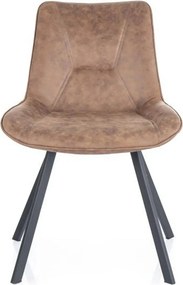 Scaun LINK, maro/negru, stofa microfibra/metal, 53x43x85 cm