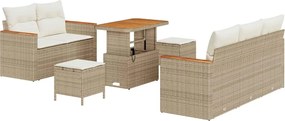 vidaXL Set de canapele pentru grădină 10 pcs Bej și crem poliratan