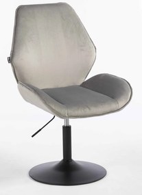 HR350N Scaun Gray din Catifea Bază Neagră