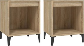 vidaXL Noptiere, 2 buc., stejar sonoma, 40x35x50 cm