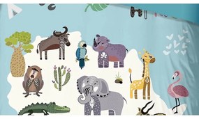 Lenjerie de pat pentru copii albastră pentru pat de o persoană/extinsă 140x220 cm Wild Life – Good Morning