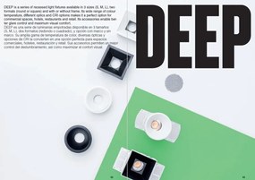 Spot LED incastrabil DEEP60 Downlight square white 60° 2700K honeycomb