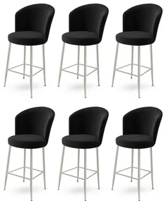 Set de scaune de bar Alte Black and Chrome, 6 buc., 6 buc.