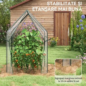 Outsunny Mini Sera Portabila 90x90x145cm cu 2 Usi cu Fermoar Transparent pentru Interior Exterior | Aosom Romania