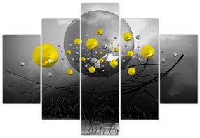 Tabloul - bile abstracte galbene (150x105 cm)