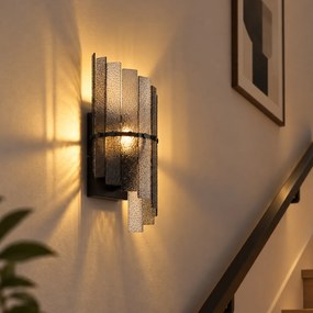 Lampă de perete de design neagră cu sticlă fumurie - Versailles