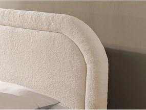 Pat boxspring bej cu spațiu de depozitare 140x200 cm Ornes – Ropez