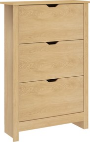 HOMCOM Dulap Slim pentru 18 Pantofi, 3 Sertare cu 2 Rafturi Reglabile Lemn | Aosom Romania