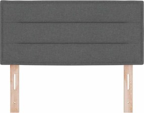 vidaXL Tăblie LED cu benzi LED cu headboard Gri închis 80 cm țesătură